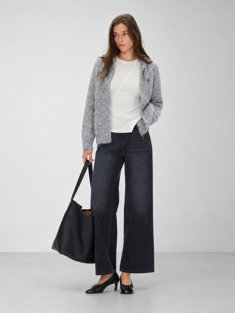 D.PERCENT Dark-Wash Wide-Leg Jeans - view 1