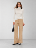 D.PERCENT Panelled Faux Suede Straight-Leg Pants - view 1