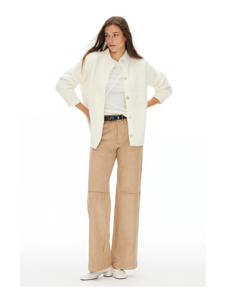 D.PERCENT Panelled Faux Suede Straight-Leg Pants - view 4