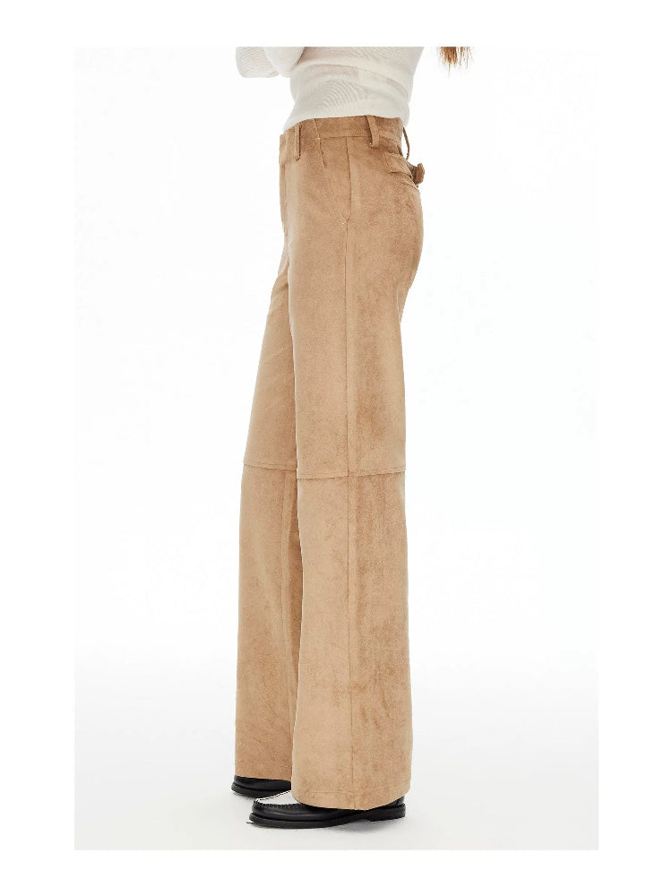 D.PERCENT Panelled Faux Suede Straight-Leg Pants - view 5