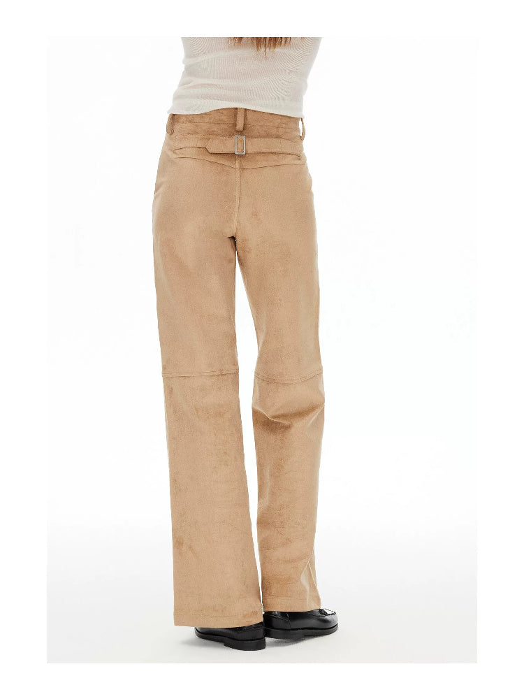 D.PERCENT Panelled Faux Suede Straight-Leg Pants - view 6