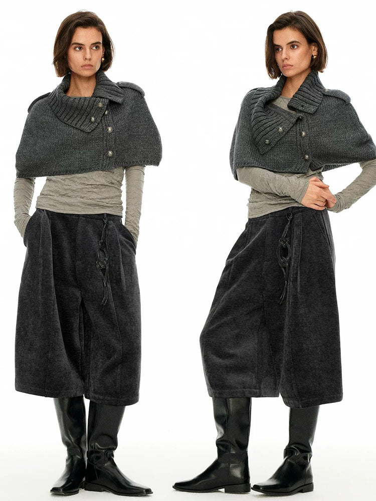 D.PERCENT Knit Cape and Base Layer Set