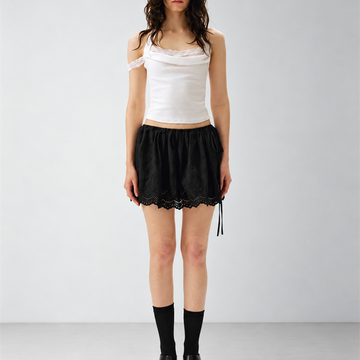 2AM POETRY Lenzing Modal Lace Mesh Halter-Neck Backless Tank Top