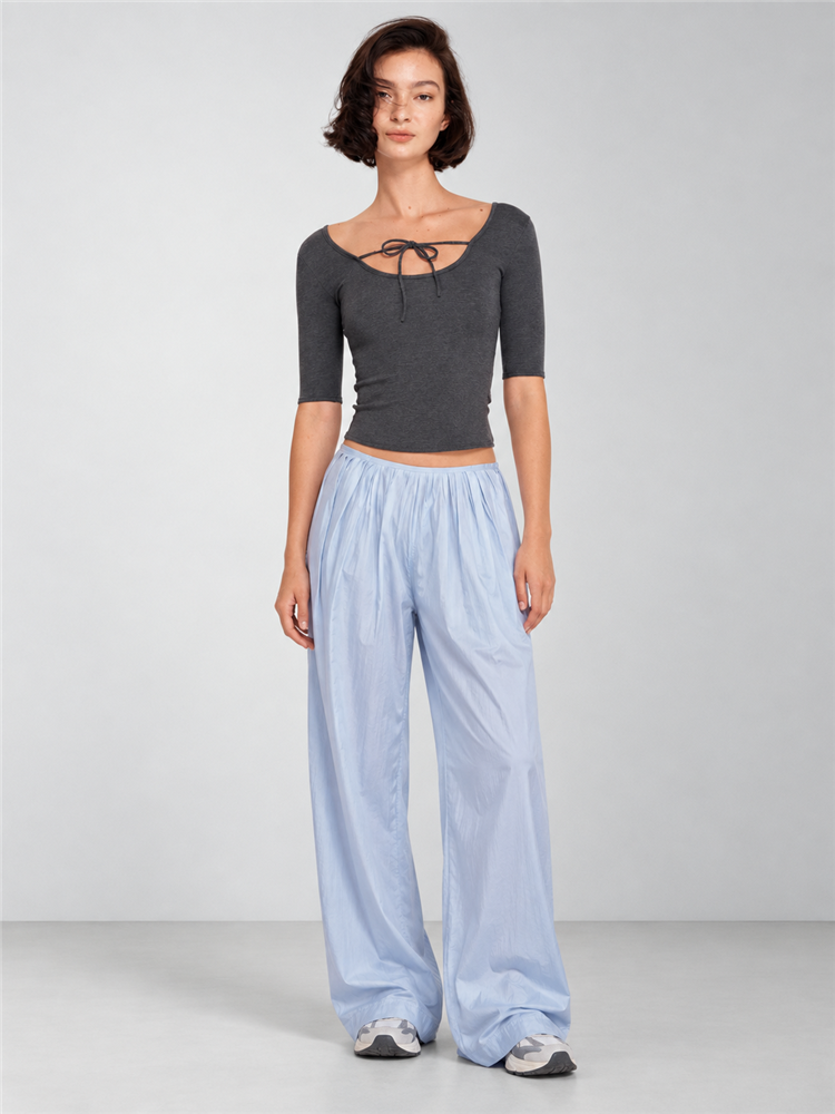 2AM POETRY Fitted Ribbed Long-Sleeve Top