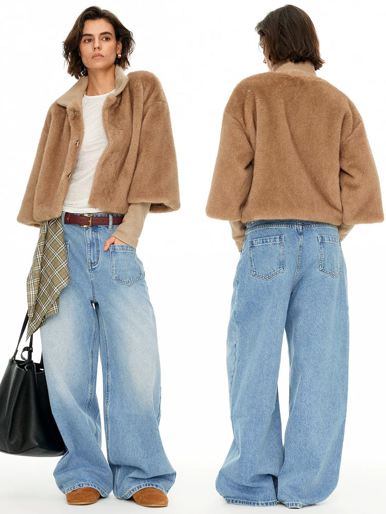 D.PERCENT Washed Wide-Leg Jeans