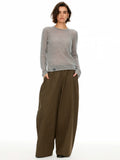 D.PERCENT Sheer Knit Long-Sleeve Top