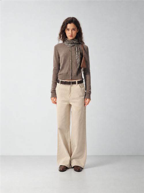 2AM POETRY Fine-Knit Button Cardigan
