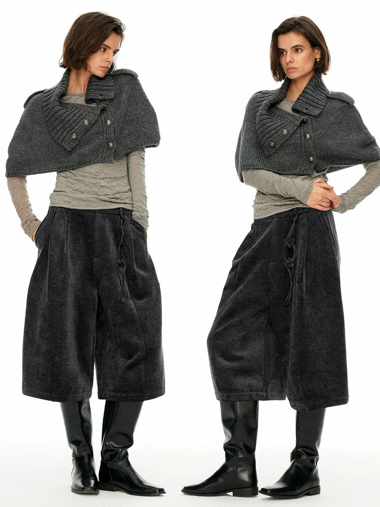 D.PERCENT Draped Knee-Length Shorts