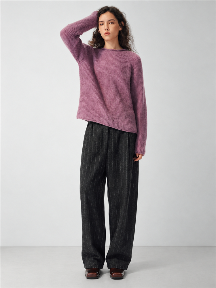 2AM POETRY Fine-Knit Funnel-Neck Pullover