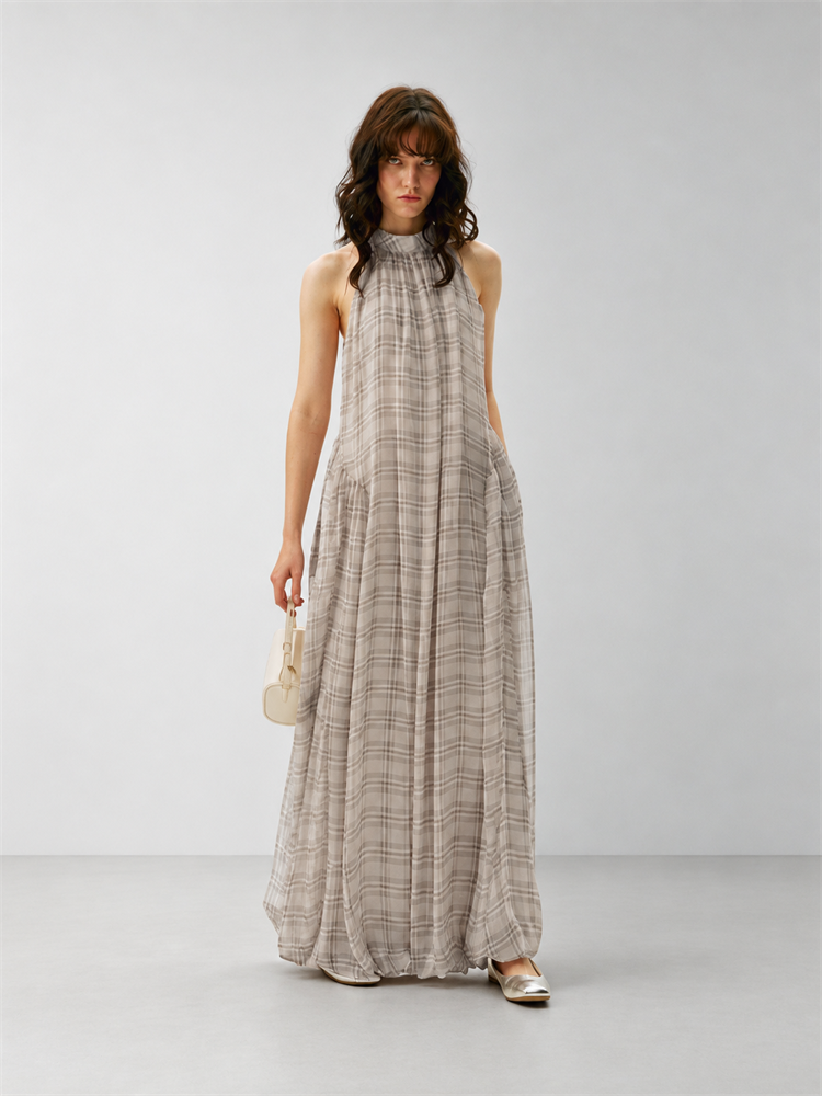2AM POETRY Plaid Sleeveless Maxi Dress