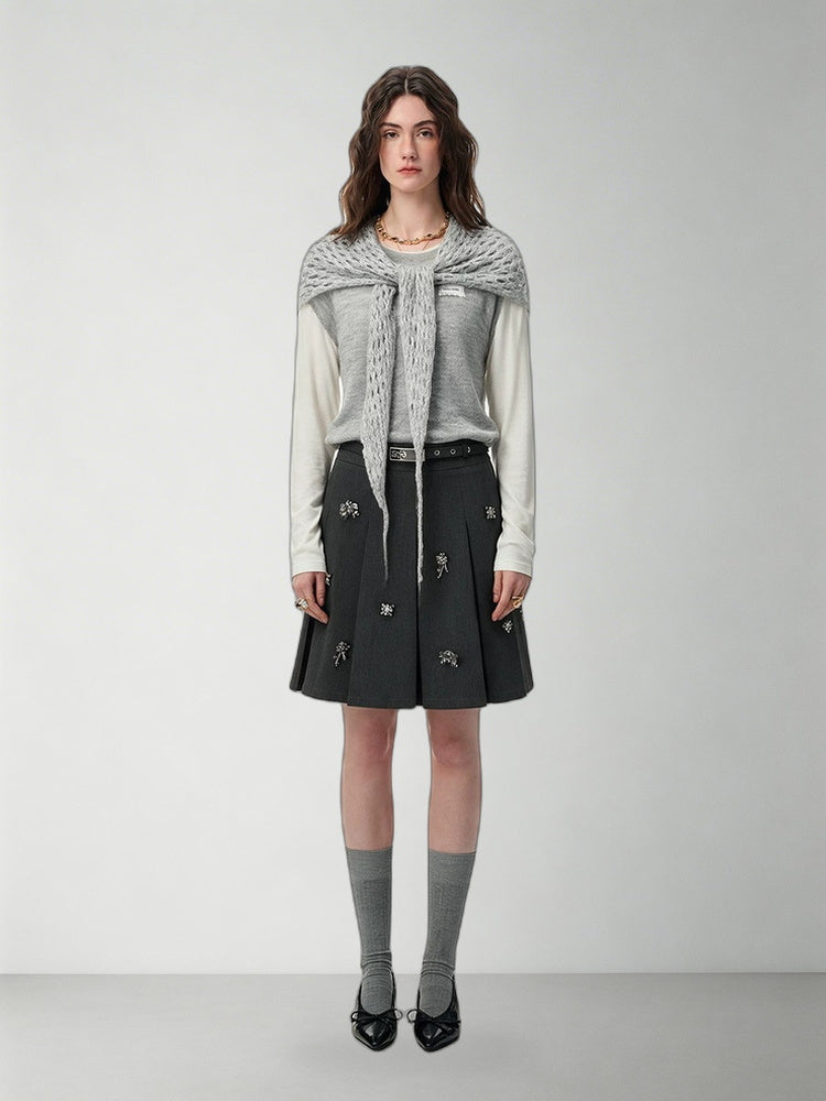 SHROENRO Layered Knit Three-Piece Set