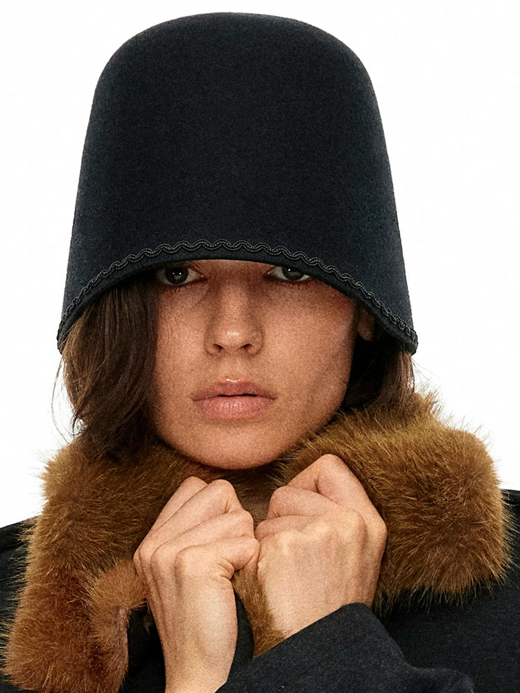 D.PERCENT Wool Cloche Hat