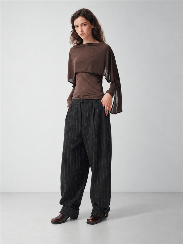 2AM POETRY Sheer Long-Sleeve Knit Top
