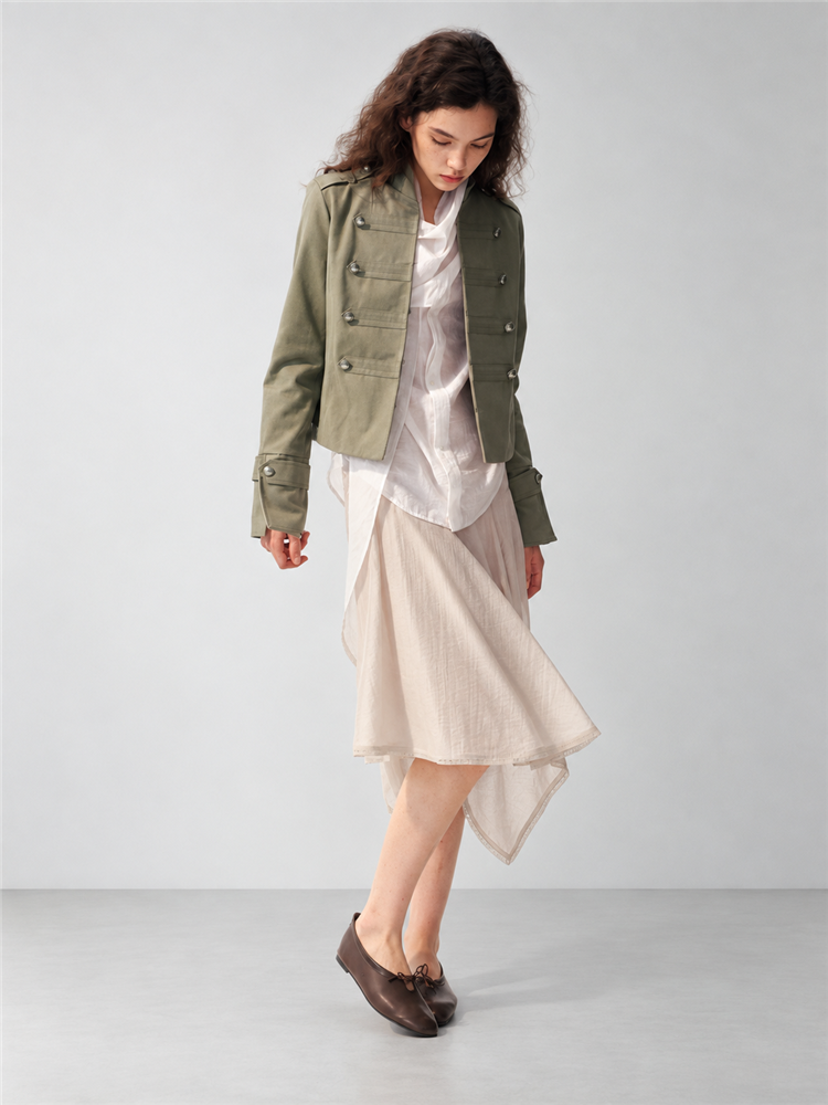 2AM POETRY Asymmetric Handkerchief-Hem Midi Skirt