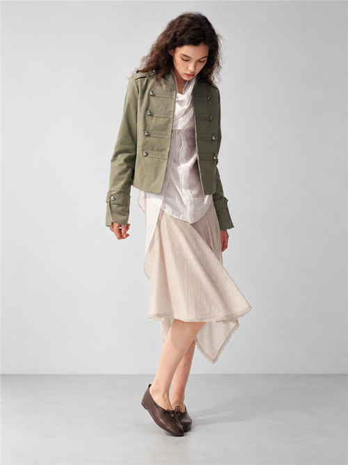 2AM POETRY Asymmetric Handkerchief-Hem Midi Skirt