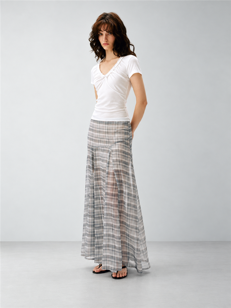 2AM POETRY Gathered Scoop-Neck Short-Sleeve Top