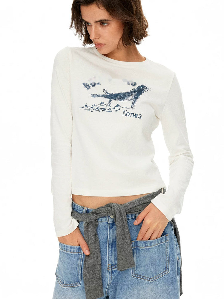 D.PERCENT Graphic Long-Sleeve T-Shirt