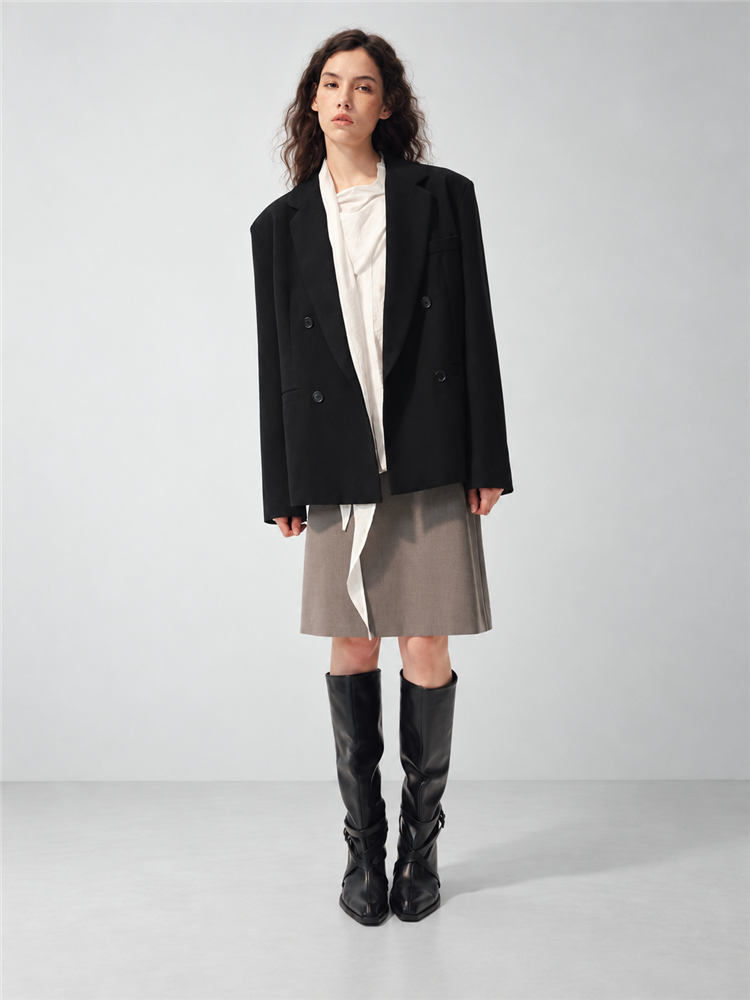 2AM POETRY Tailored Double-Breasted Blazer