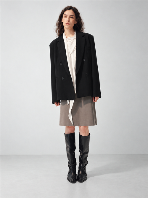 2AM POETRY Tailored Double-Breasted Blazer