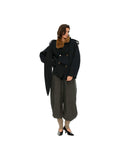 D.PERCENT Faux-Fur Collar Double-Breasted Jacket