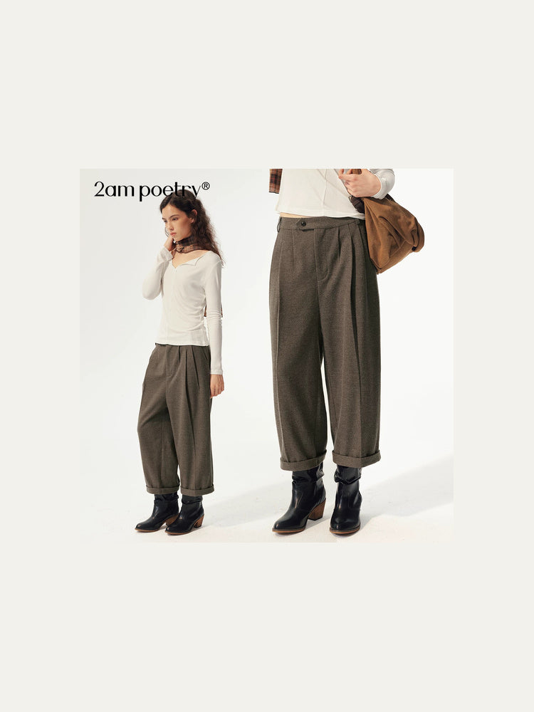 2AM POETRY Relaxed Curved-Leg Trousers