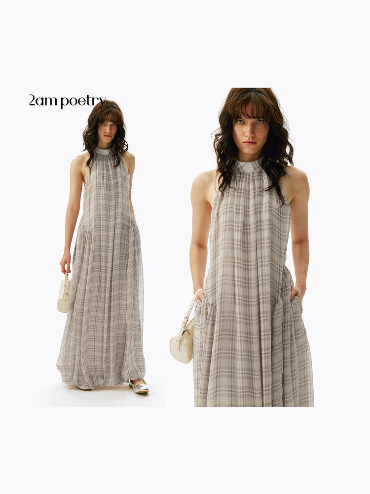 2AM POETRY Plaid Sleeveless Maxi Dress