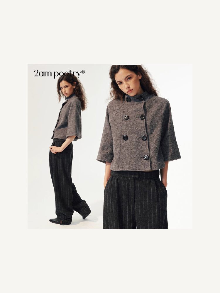 2AM POETRY Cropped Double-Breasted Jacket