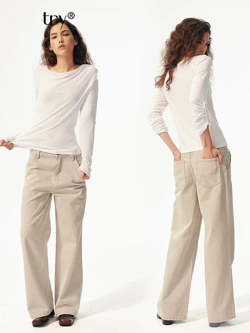2AM POETRY Draped V-Neck Long-Sleeve Top