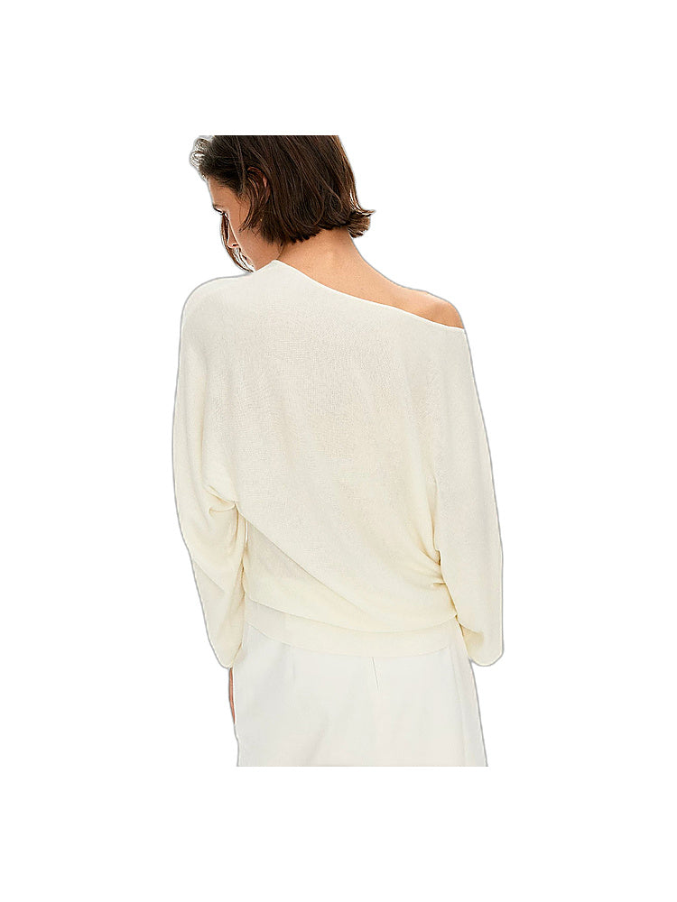 D.PERCENT Asymmetric Off-Shoulder Knit Top