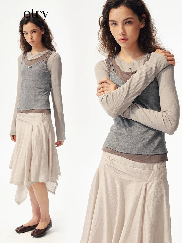 2AM POETRY Layered Lace-Trim Camisole Top