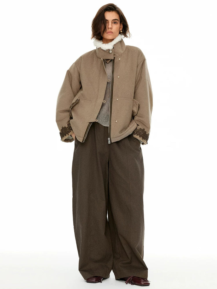 D.PERCENT Faux-Fur Trimmed Jacket