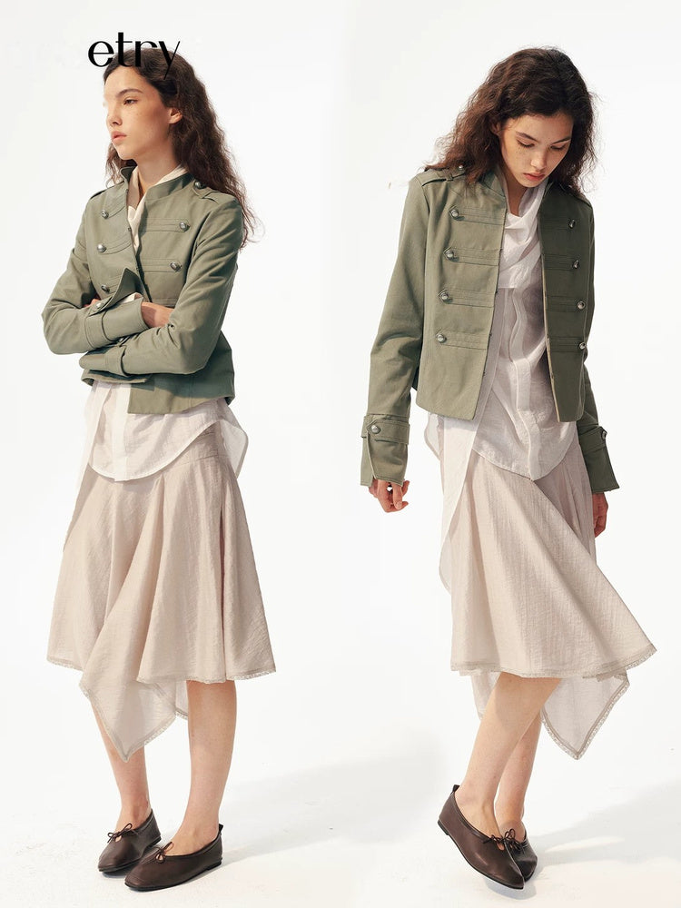 2AM POETRY Asymmetric Handkerchief-Hem Midi Skirt