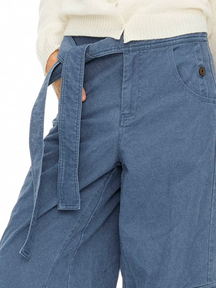 D.PERCENT Belted Wide-Leg Cargo Pants
