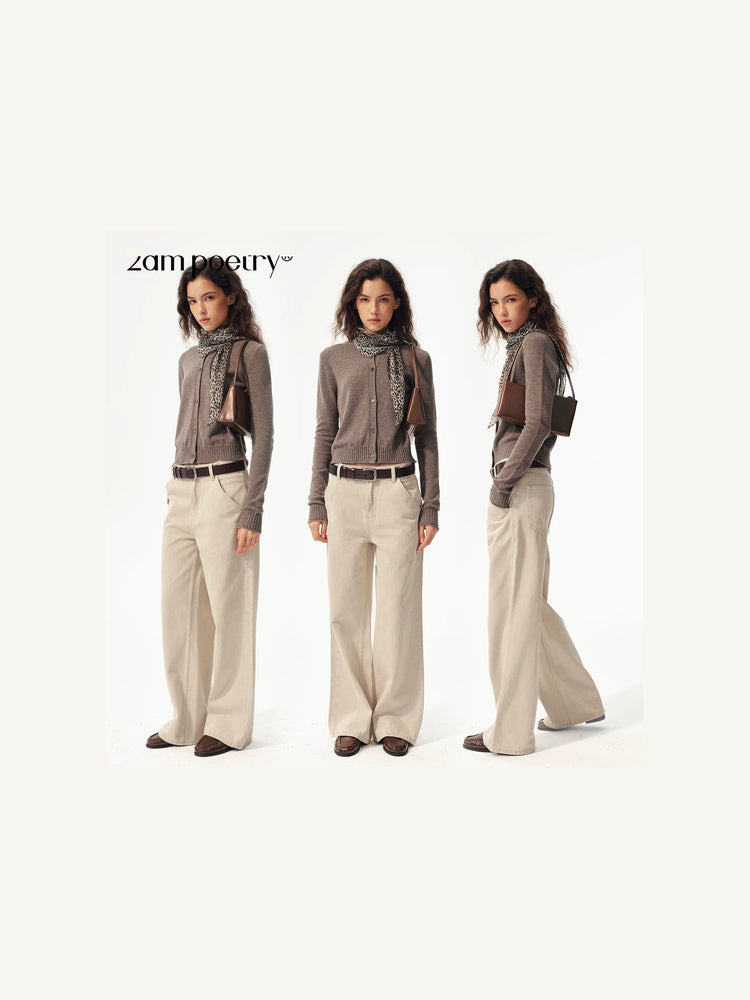 2AM POETRY Fine-Knit Button Cardigan