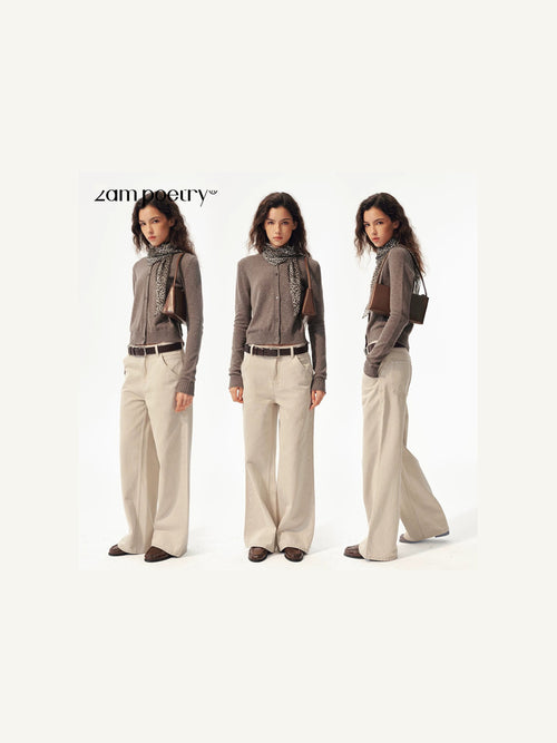 2AM POETRY Fine-Knit Button Cardigan