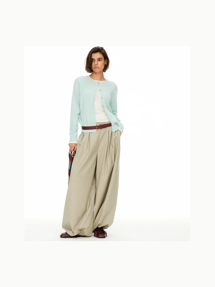 D.PERCENT Fine-Knit Button Cardigan