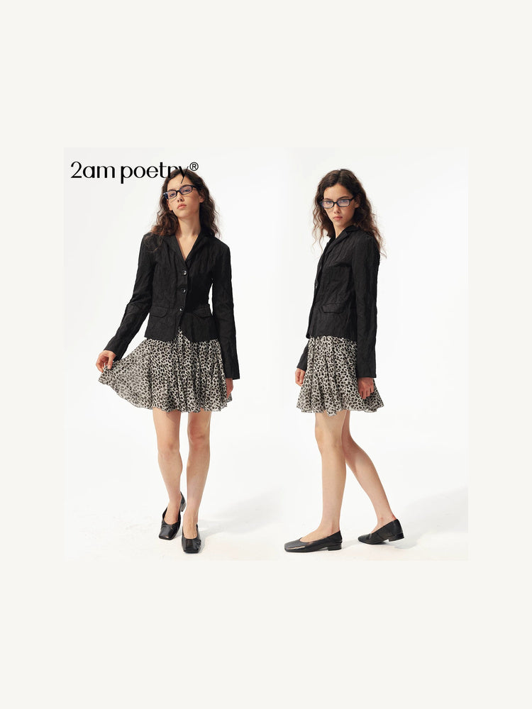 2AM POETRY Textured Double-Breasted Blazer