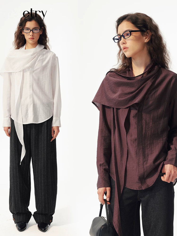 2AM POETRY Ruffle-Collar Long-Sleeve Blouse