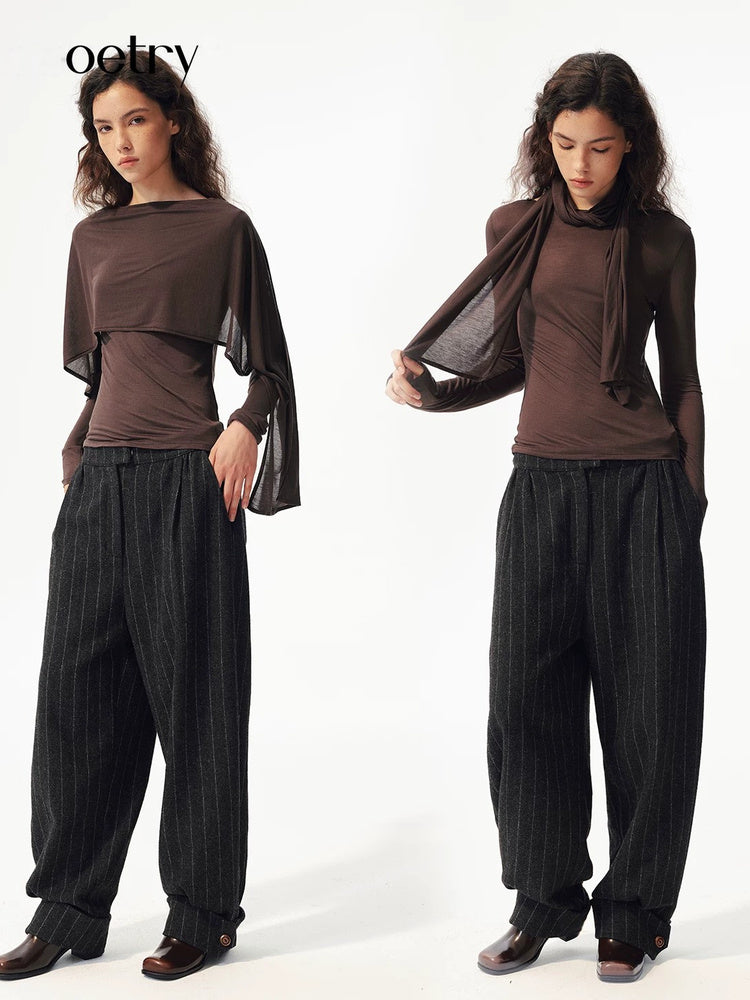 2AM POETRY Sheer Long-Sleeve Knit Top