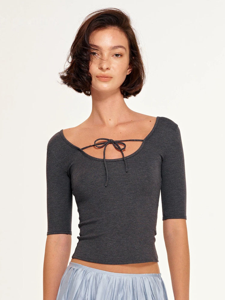 2AM POETRY Fitted Ribbed Long-Sleeve Top