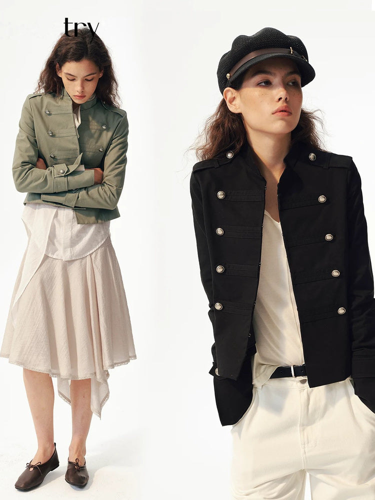 2AM POETRY Cropped Military Jacket