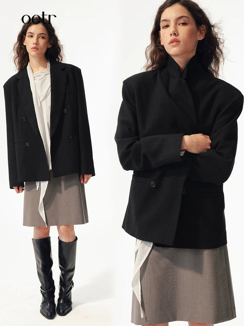 2AM POETRY Tailored Double-Breasted Blazer