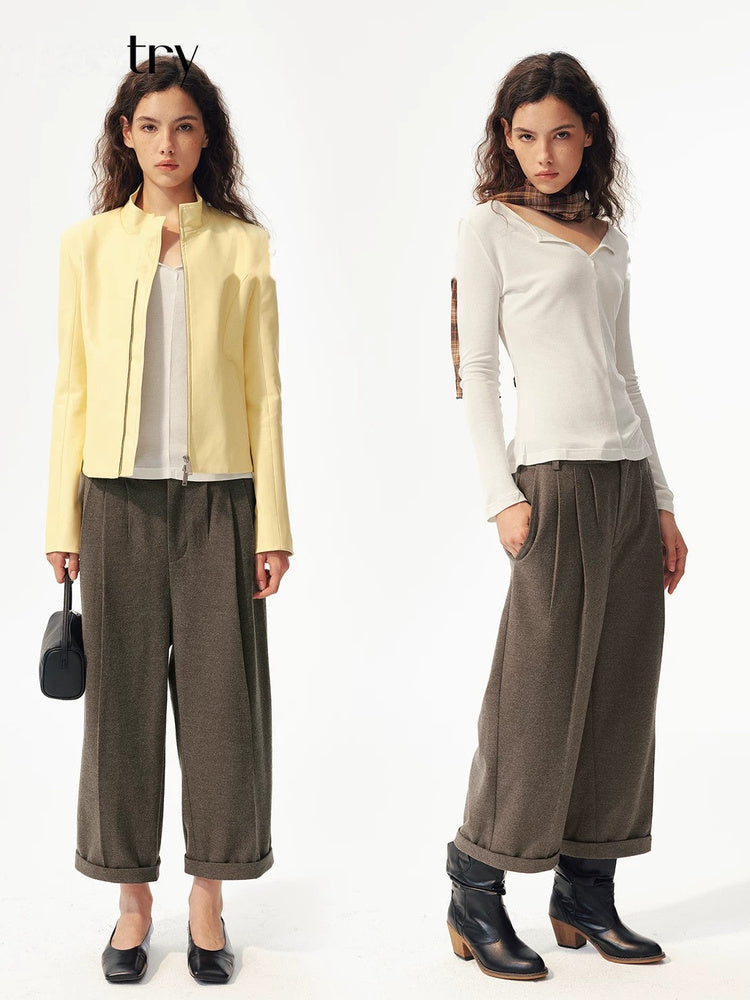 2AM POETRY Relaxed Curved-Leg Trousers