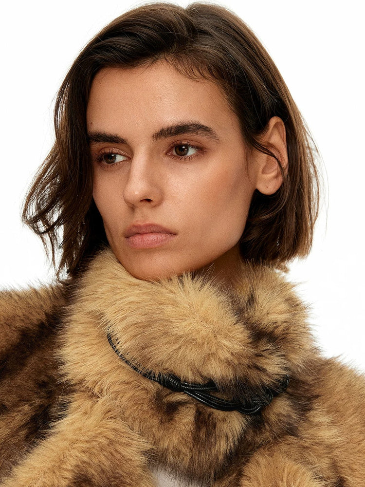 D.PERCENT Faux Fur Long Coat