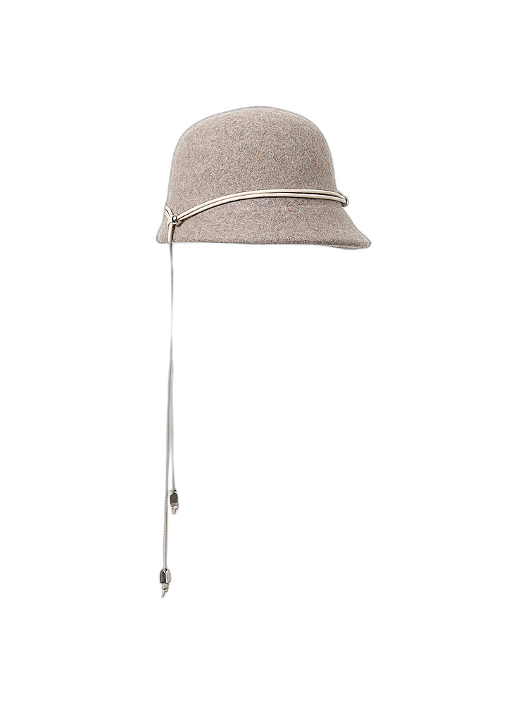 D.PERCENT Skull-Detail Wool Cloche Hat