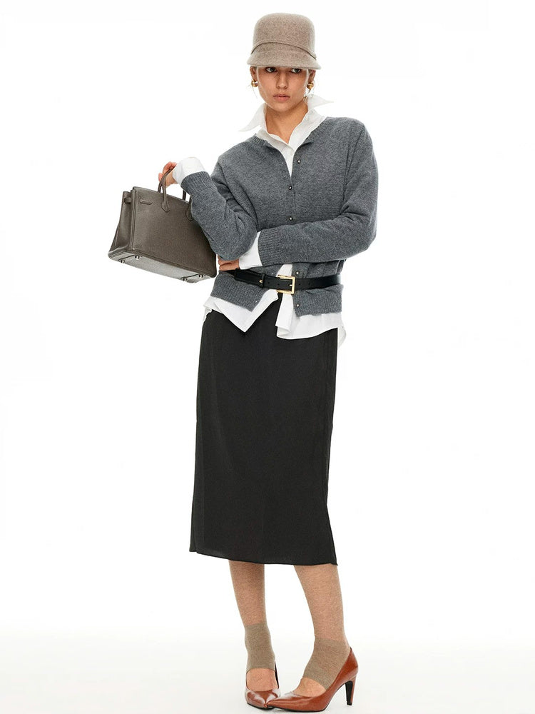 D.PERCENT Reversible Leopard Print Midi Skirt