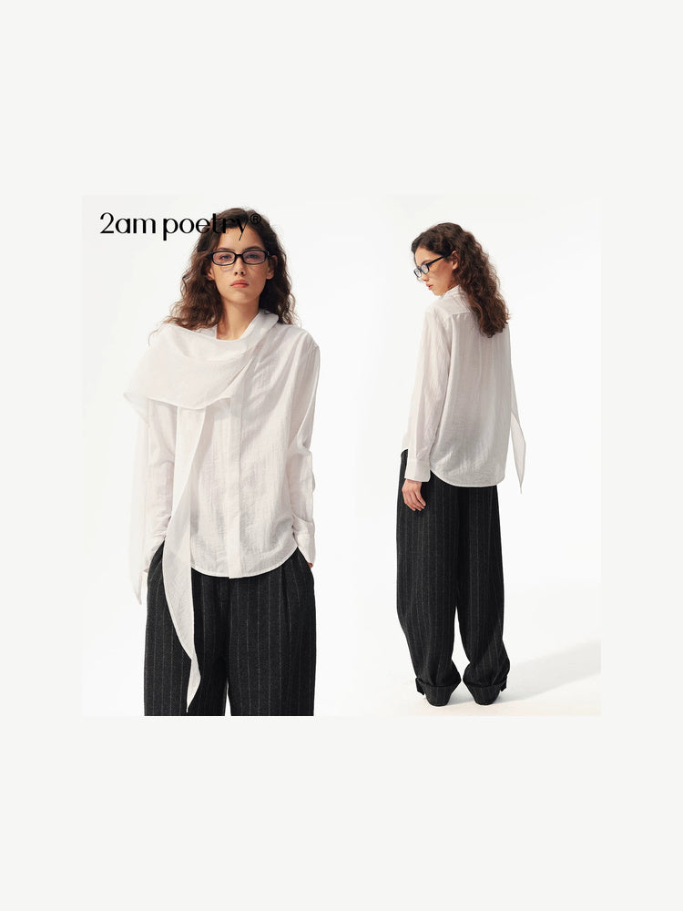 2AM POETRY Ruffle-Collar Long-Sleeve Blouse