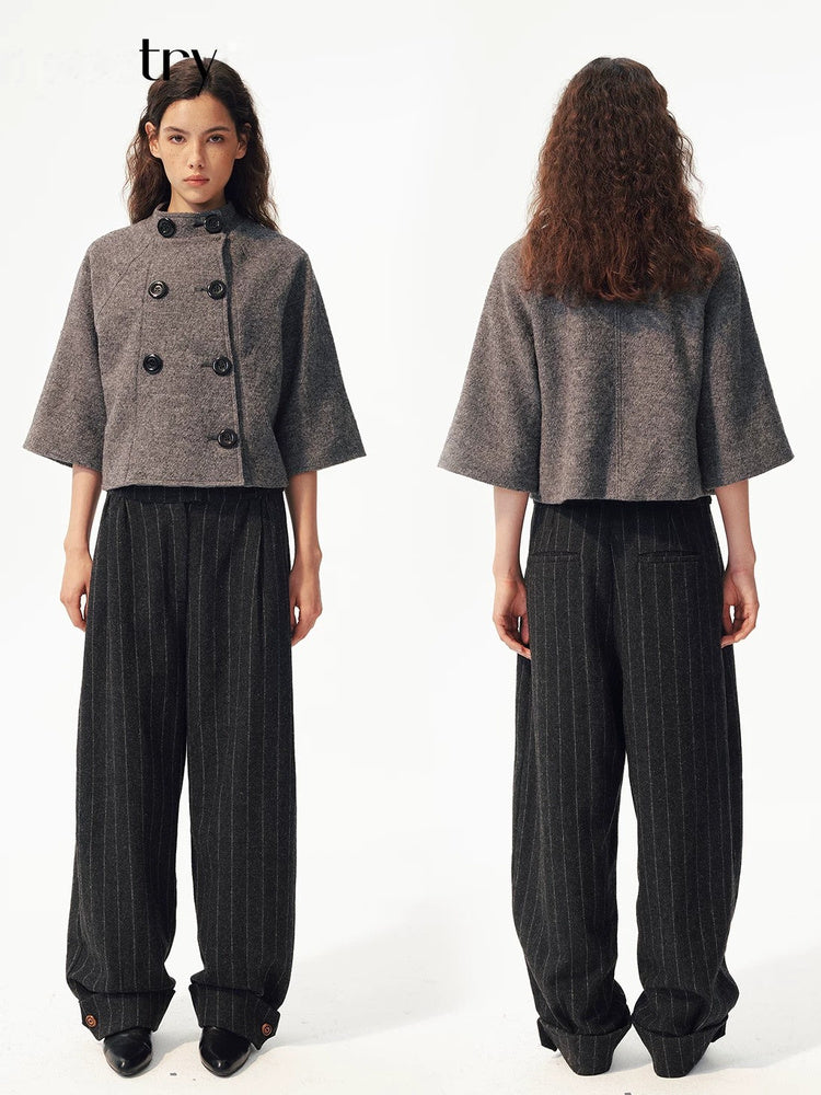 2AM POETRY Cropped Double-Breasted Jacket