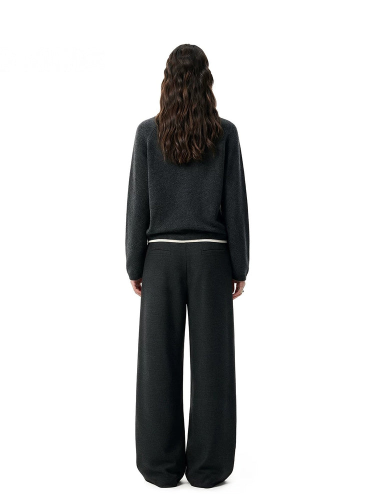 SHROENRO Beaded V-Neck Bow Knit Top