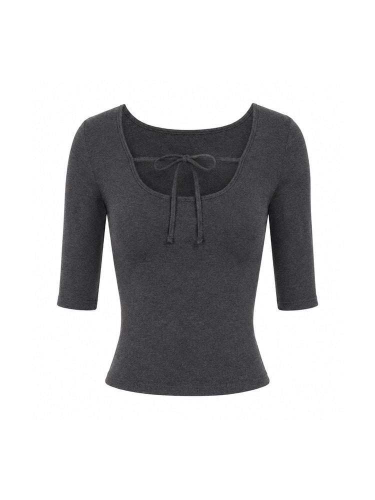 2AM POETRY Fitted Ribbed Long-Sleeve Top